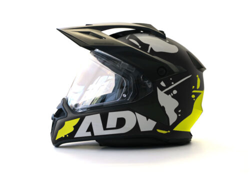 BMW GS Enduro Helmet (Black) Safari ADV Fluo Yellow  Stickers Kit