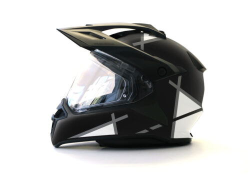 BMW GS Enduro Helmet (Black) Vector White Stickers Kit