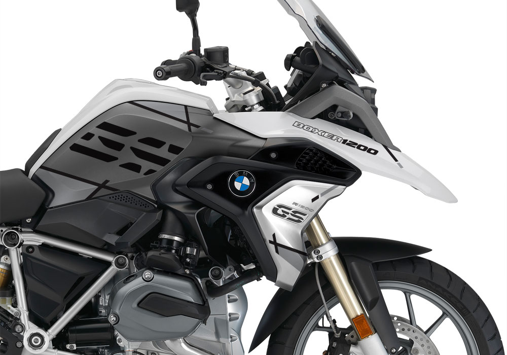 BMW R1200GS LC 2017+ Light White Vector Series Grey Stickers Kit - Image 2