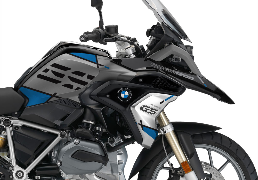 BMW R1200GS LC 2017+ Black Storm Vector Series Blue Stickers Kit - Image 2