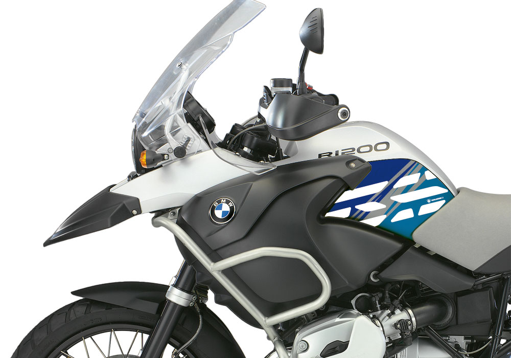 BMW R1200GS Adventure 2006-2007 Alpine White Style Anniversary LE Blue Side Tank Stickers - Image 2