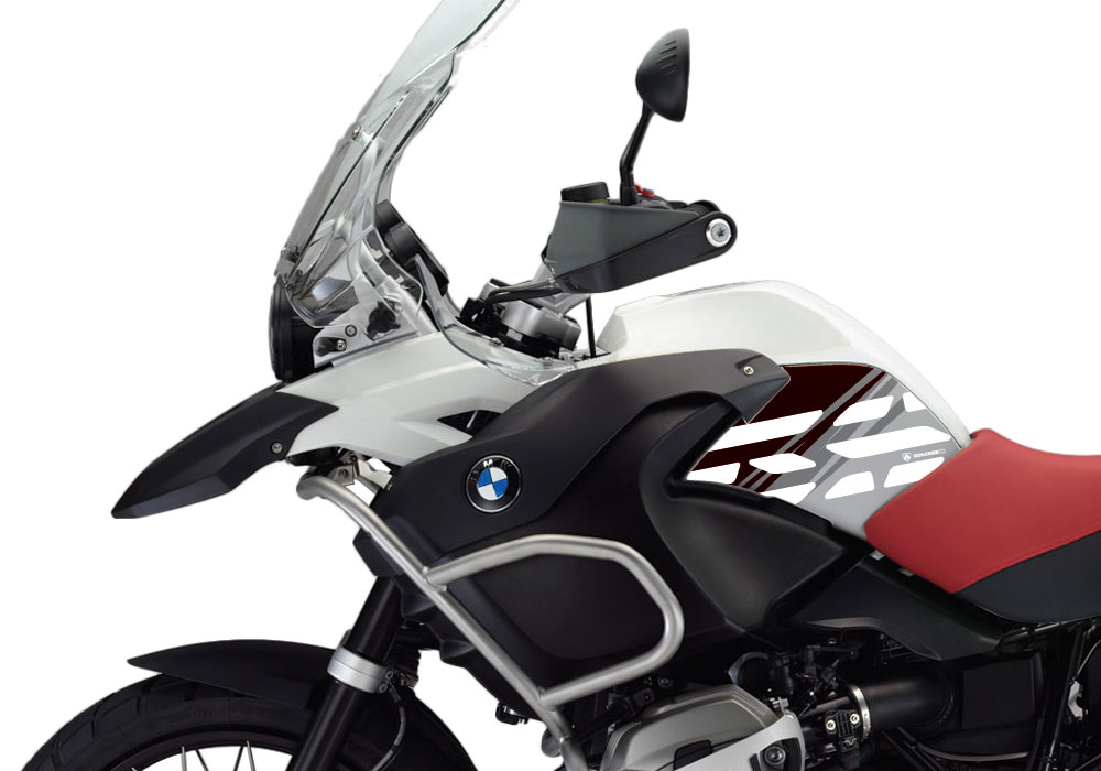 BMW R1200GS Adventure 2008-2013 Alpine White Style Anniversary LE Black Side Tank Stickers - Image 2