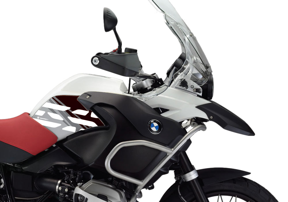 BMW R1200GS Adventure 2008-2013 Alpine White Style Anniversary LE Black Side Tank Stickers