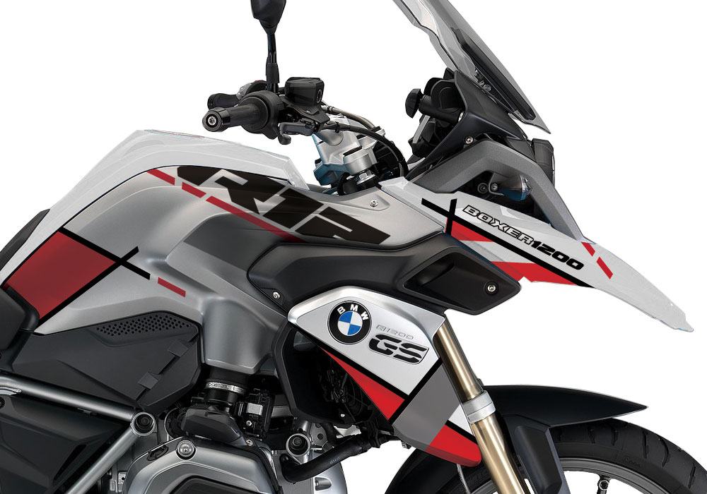BMW R1200GS LC White Vector AT Flag Series Stickers Kit - Image 2