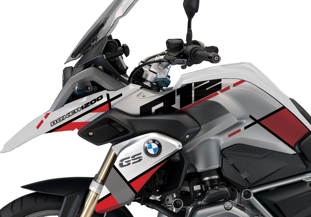 BMW R1200GS LC White Vector AT Flag Series Stickers Kit - Image 3