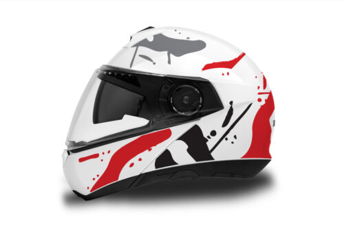 Schuberth C4/ C4 Pro Helmet (White) Safari Series Red & Black