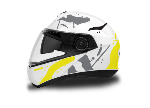 Schuberth C4/ C4 Pro Helmet (White) Safari Series Fluo Yellow & Black