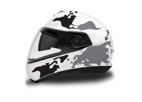 HEL 2839 Schuberth C4 White Helmet The Globe Series Black Grey Stickers Kit 01 1