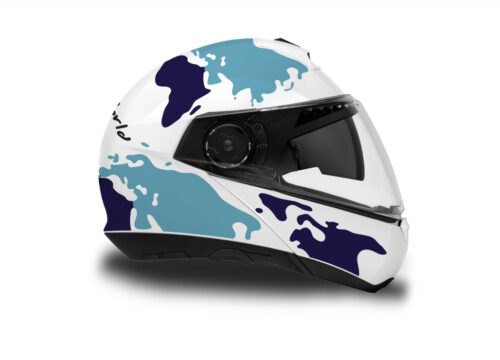 HEL 2842 Schuberth C4 White Helmet The Globe Series Blue Variations Stickers Kit 02 1