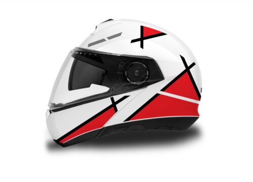 Schuberth C4/ C4 Pro Helmet (White) Vector Series Red & Black