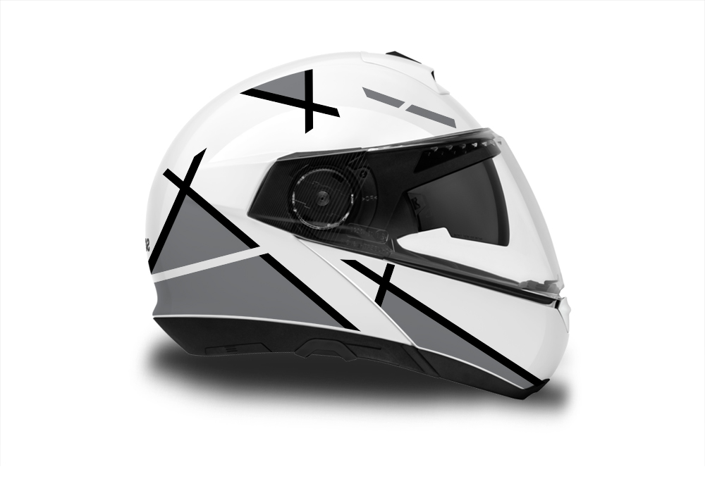 Schuberth C4/ C4 Pro Helmet (White) Vector Series Silver & Black - Image 2