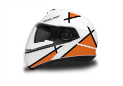Schuberth C4/ C4 Pro Helmet (White) Vector Series Orange & Black