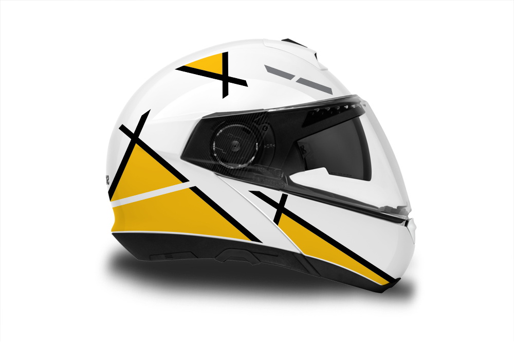 Schuberth C4/ C4 Pro Helmet (White) Vector Series Yellow & Black - Image 2