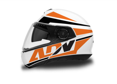 Schuberth C4/ C4 Pro Helmet (White) Vivo Series Black & Orange