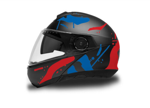Schuberth C4/ C4 Pro Helmet (Black) Safari Series Blue & Red