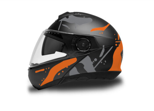 Schuberth C4/ C4 Pro Helmet (Black) Safari Series Orange & Silver