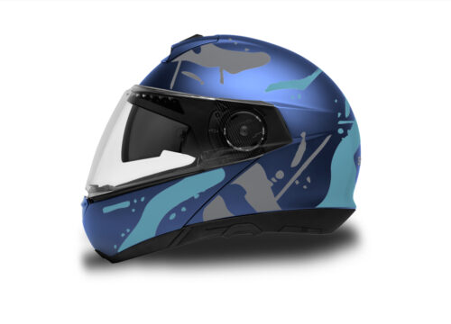 Schuberth C4/ C4 Pro Helmet (Blue) Safari Series Silver & Light Blue