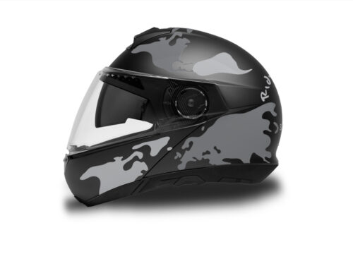 HEL 2872 Schuberth C4 Black Gloss Matte Helmet The Globe Series Grey Variations Stickers Kit 01 1