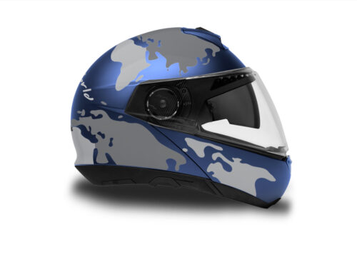 HEL 2875 Schuberth C4 Blue Matte Helmet The Globe Series Grey Variations Stickers Kit 02 1