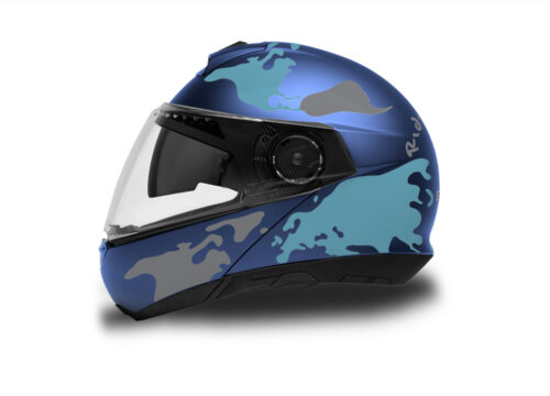 HEL 2876 Schuberth C4 Blue Matte Helmet The Globe Series Blue Grey Stickers Kit 01 1