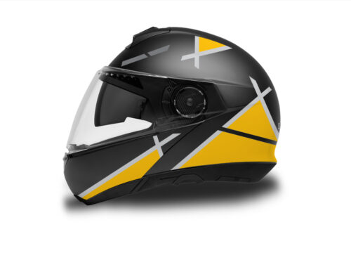 Schuberth C4/ C4 Pro Helmet (Black) Vector Series Silver & Yellow