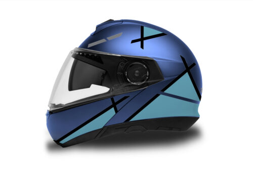 Schuberth C4/ C4 Pro Helmet (Blue) Vector Series Light Blue & Black