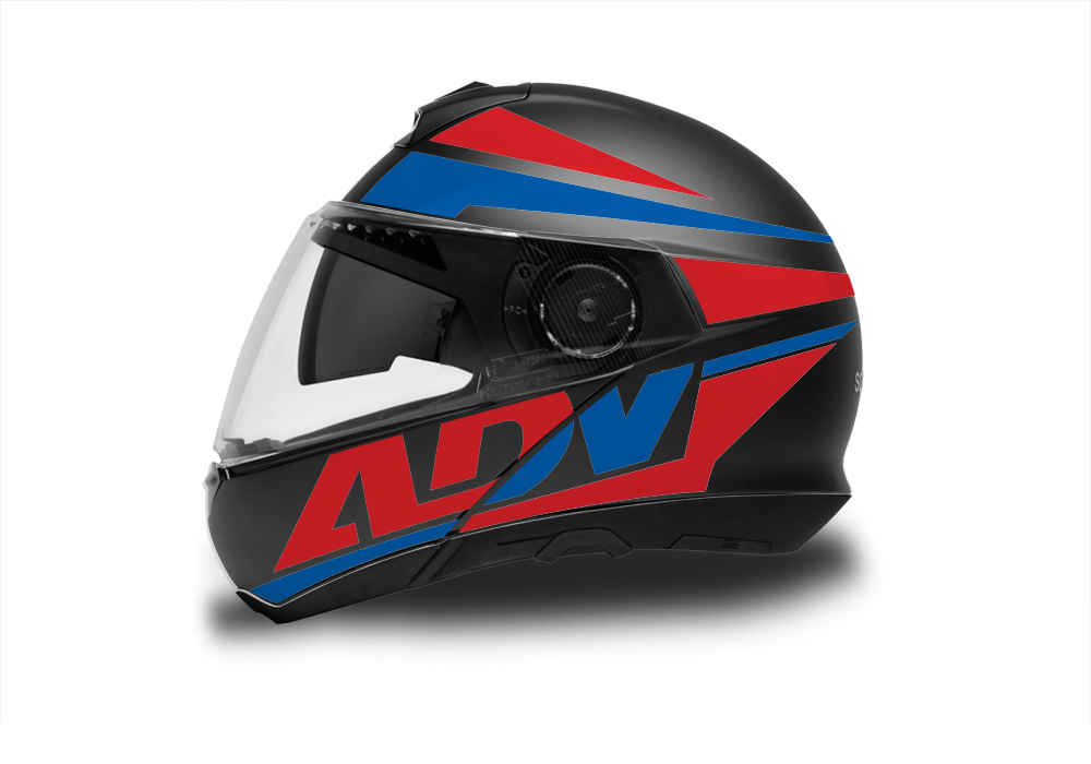 Schuberth C4/ C4 Pro Helmet (Black) Vivo Series Red & Blue