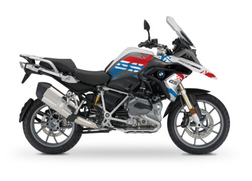 BMW R1200GS LC 2017+ Light White Safari Series Blue & Red Stickers Kit