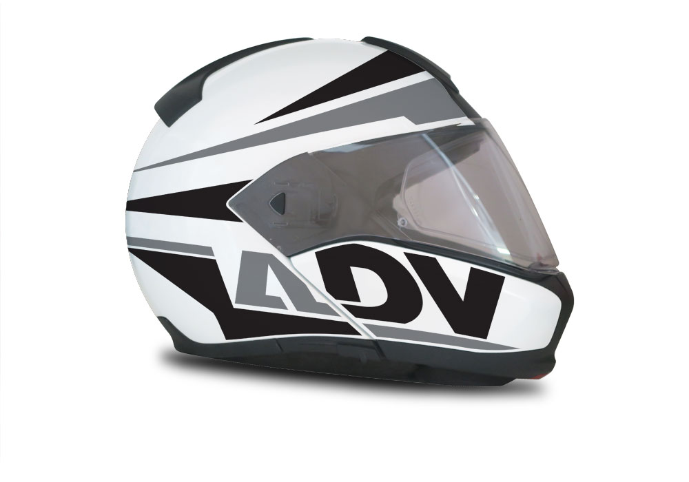 BMW System 6 Helmet (White) Vivo Series Black & Grey Stickers Kit - Image 2