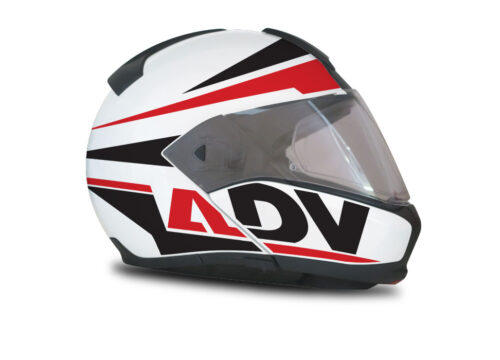 BMW System 6 Helmet (White) Vivo Series Black & Red Stickers Kit
