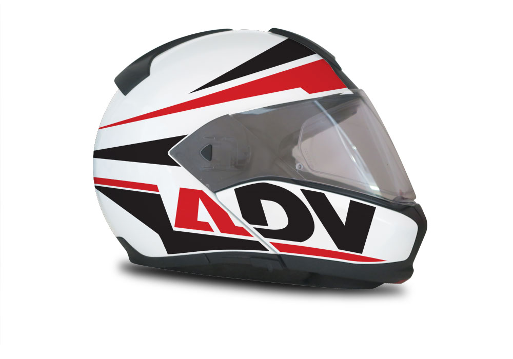 BMW System 6 Helmet (White) Vivo Series Black & Red Stickers Kit