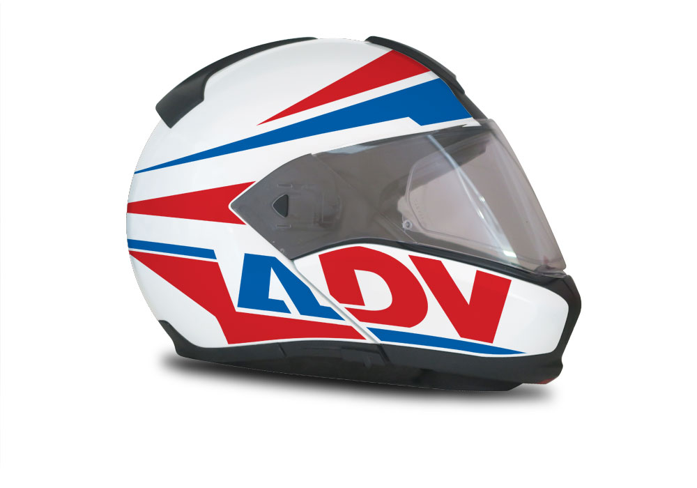 BMW System 6 Helmet (White) Vivo Series Blue & Red Stickers Kit - Image 2