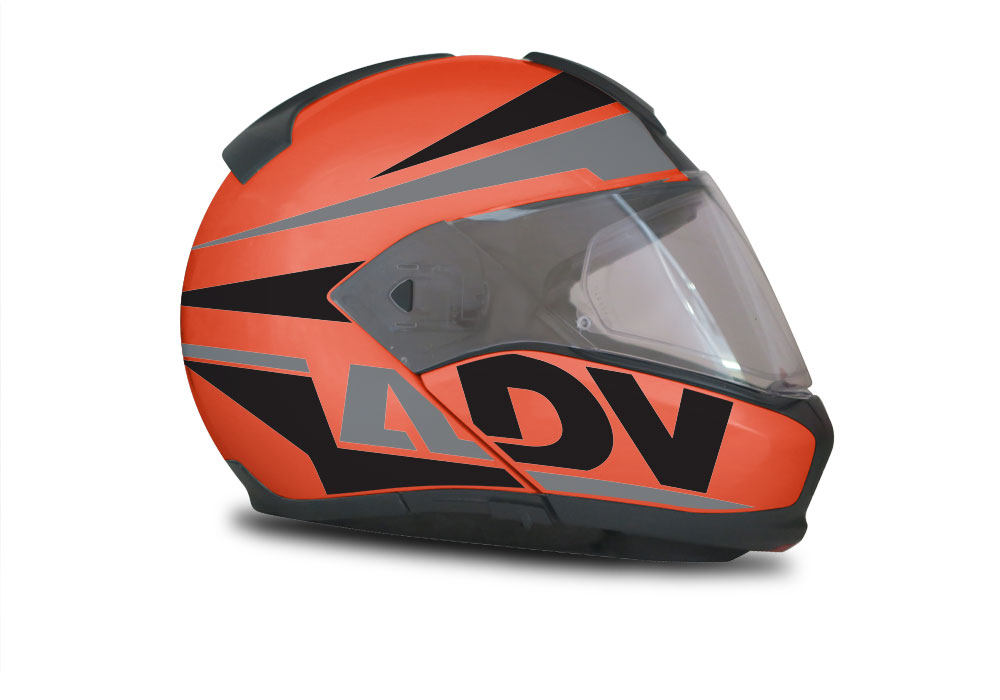 BMW System 6 Helmet (Orange) Vivo Series Black & Grey Stickers Kit - Image 2