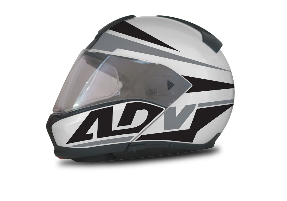 BMW System 6 Helmet (Silver) Vivo Series Black & Grey Stickers Kit