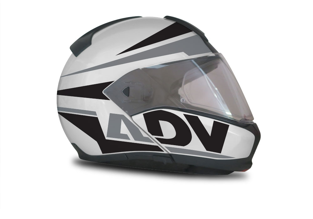 BMW System 6 Helmet (Silver) Vivo Series Black & Grey Stickers Kit - Image 2