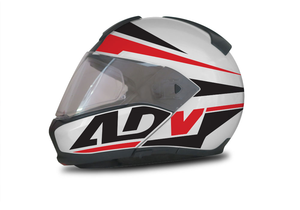 BMW System 6 Helmet (Silver) Vivo Series Black & Red Stickers Kit