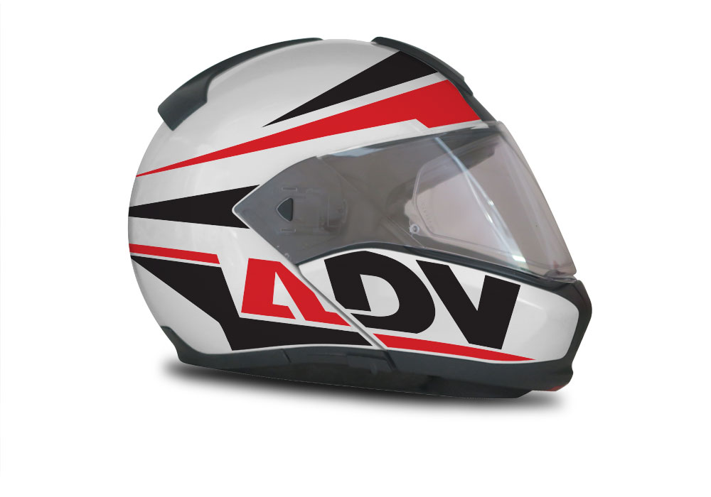 BMW System 6 Helmet (Silver) Vivo Series Black & Red Stickers Kit - Image 2
