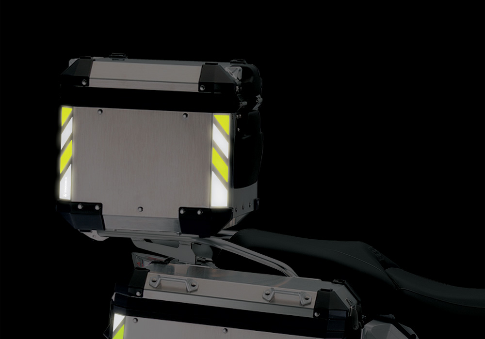 BMW Aluminum Top Box Black & Yellow Reflective Stripes - Image 2