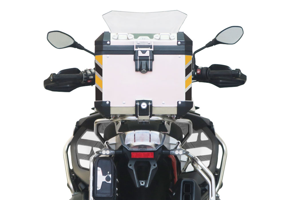 BMW Aluminum Top Box Black & Yellow Reflective Stripes - Image 3
