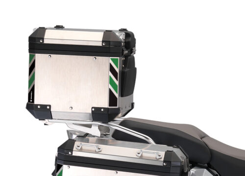 BMW Aluminum Top Box Black & Green Reflective Stripes