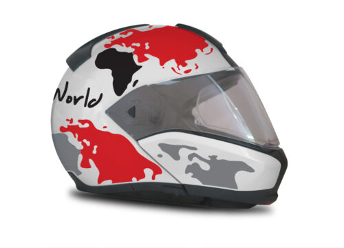 HEL 2940 BMW System 6 White Silver Metallic The Globe Series Red Black Stickers Kit 02 1