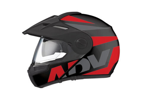 Schuberth E1 Helmet (Black) Vivo Series Silver & Red Stickers Kit