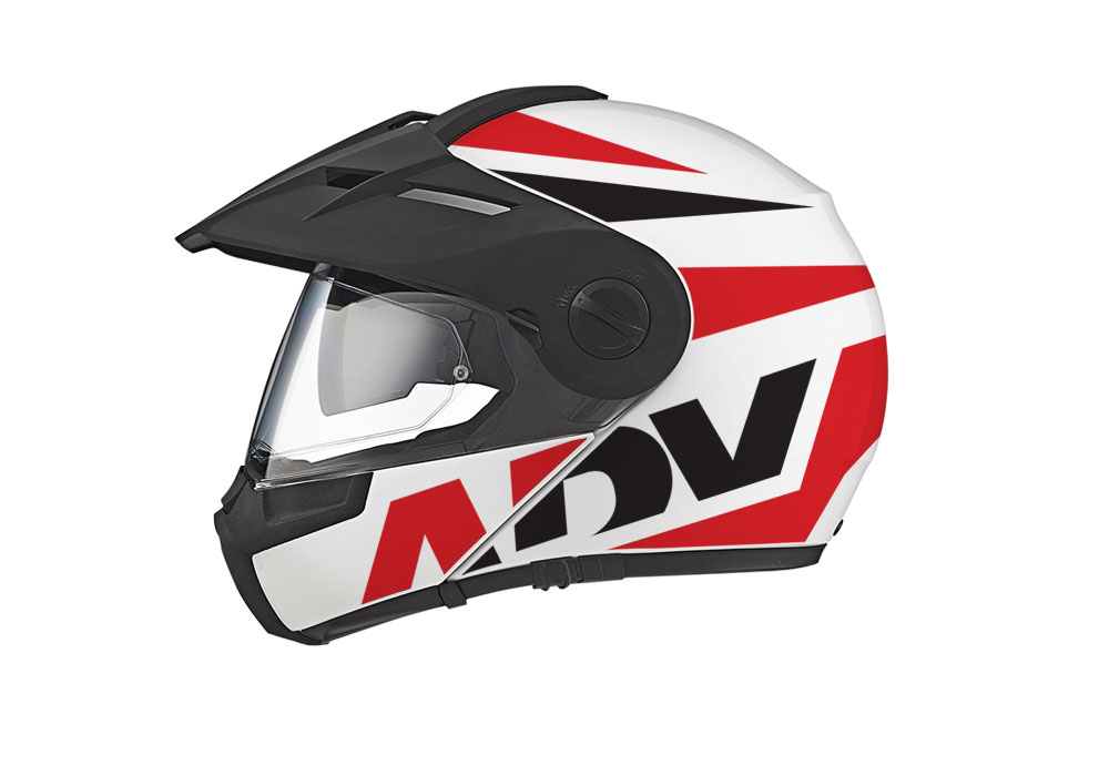 Schuberth E1 Helmet (White) Vivo Series Red & Black Stickers Kit