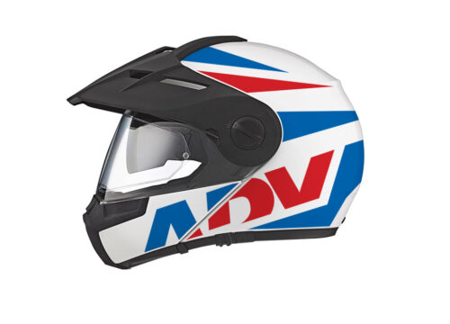 Schuberth E1 Helmet (White) Vivo Series Red & Blue Stickers Kit