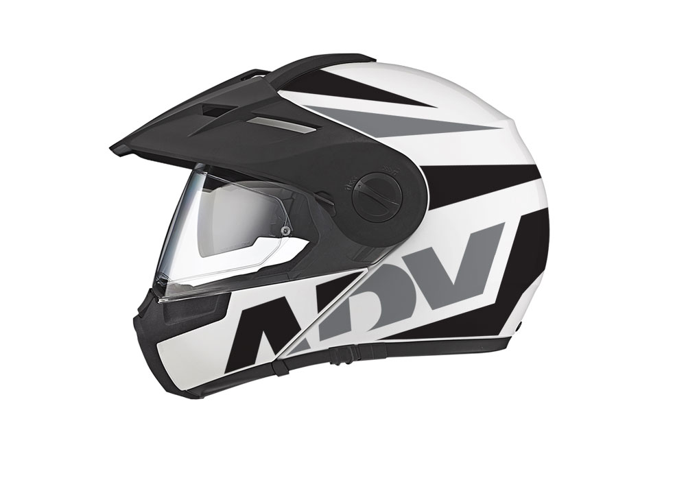 Schuberth E1 Helmet (White) Vivo Series Black & Grey Stickers Kit