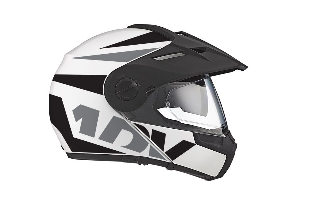 Schuberth E1 Helmet (White) Vivo Series Black & Grey Stickers Kit - Image 2