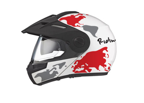 HEL 2992 Schuberth E1 White The Globe Series Red Grey Stickers Kit 01 1