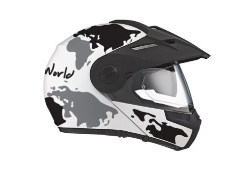 HEL 2993 Schuberth E1 White The Globe Series Black Grey Stickers Kit 02 1