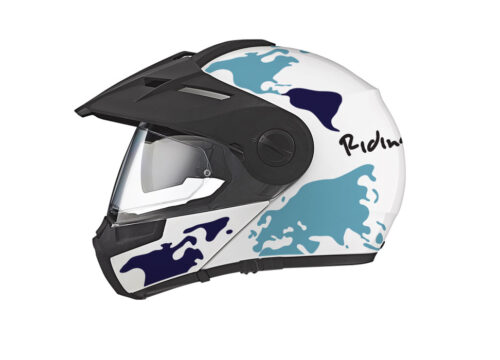 HEL 2995 Schuberth E1 White The Globe Series Blue Variations Stickers Kit 01 1