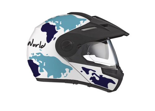 HEL 2995 Schuberth E1 White The Globe Series Blue Variations Stickers Kit 02 1